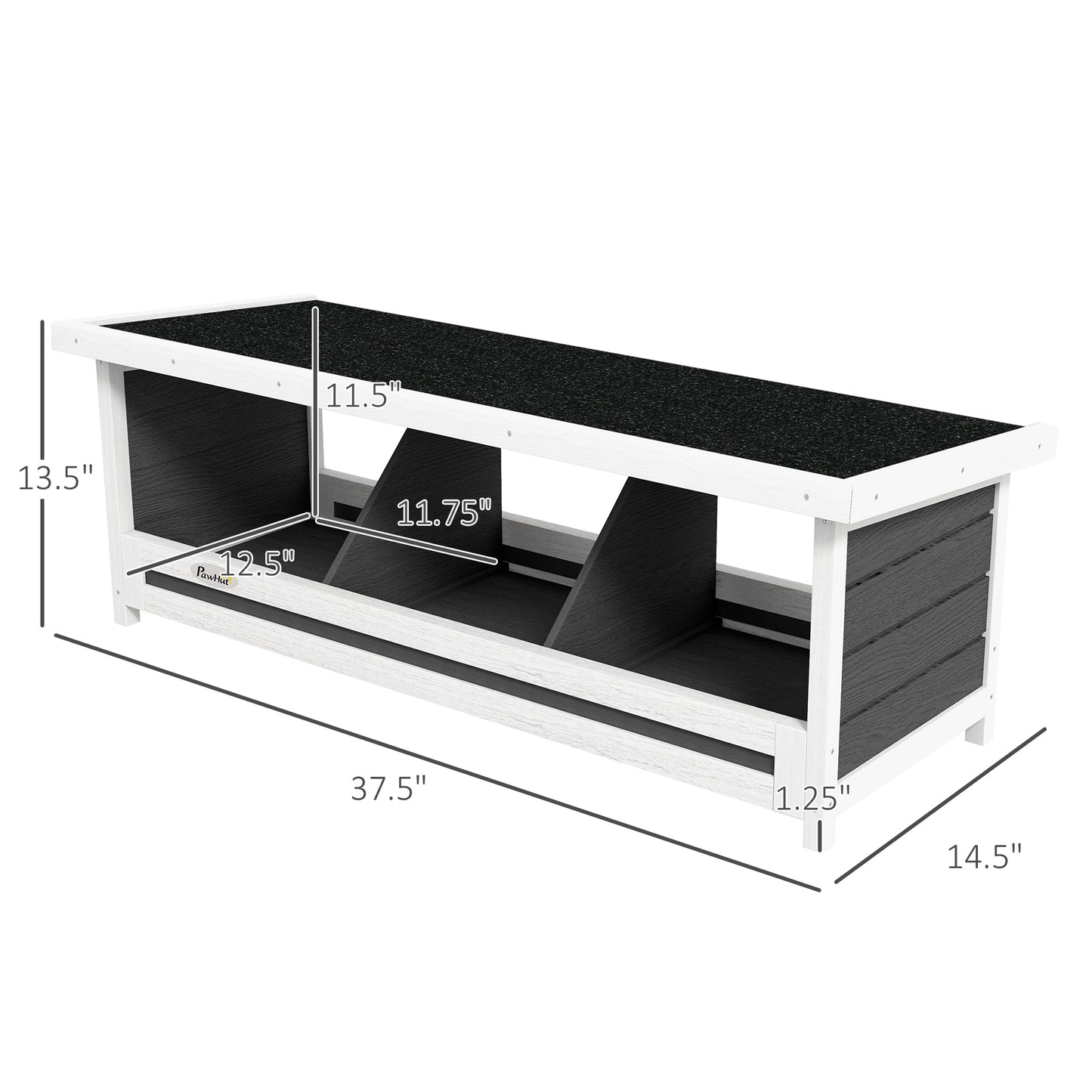 Wood Nesting Boxes Chicken Coop Accessories For Up To 3 Chickens, With Asphalt Roof, Gray