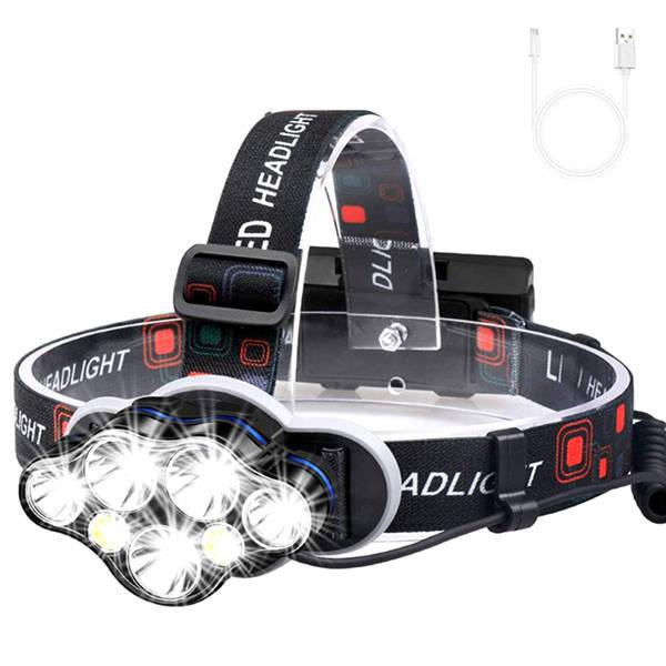5 Lights Super Bright Android Port Charging Headlight