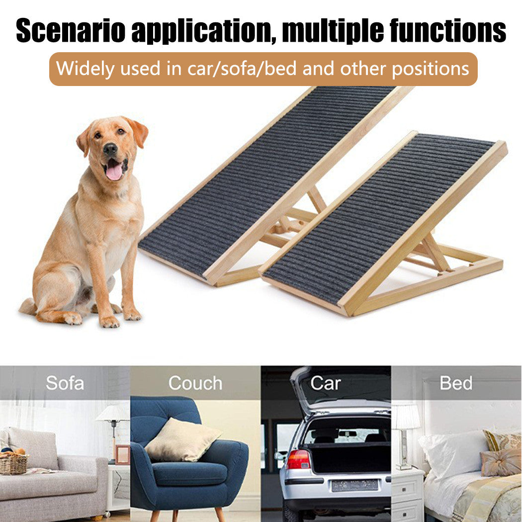 Foldable Dog Pet Ramp Adjustable Height Dogs Stairs For Bed Sofa Car 1 00cm