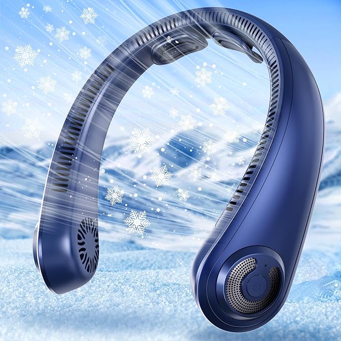AUIIAH Portable Lightweight Neck Fan with Neck Support, Birthday Gifts for Men Women Dad Mom, Rechargeable Personal Wearab...