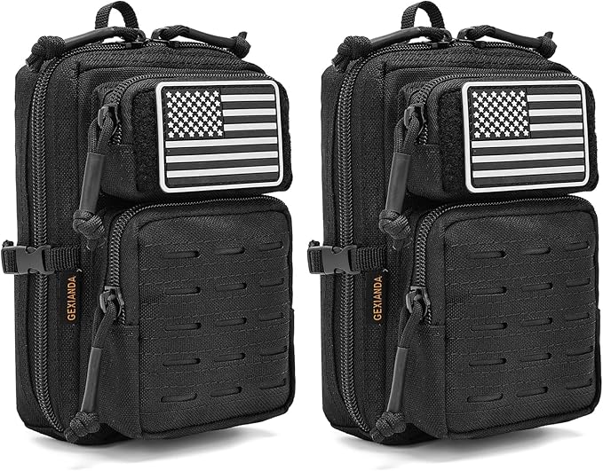 2 Pack Tactical Molle Utility Pouchs,Mini Belt Pouch EDC Pouch Tactical Phone Pouches Outdoor Admin Tool Pouch Medical EDC...