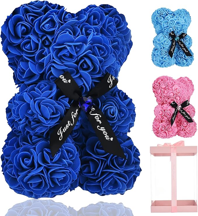 Lgv Flower Rose Bear,Romantic Gift for Valentine's Mother's Day, Christmas, Birthday,Girl Friend Her Mom Female Wife with ...