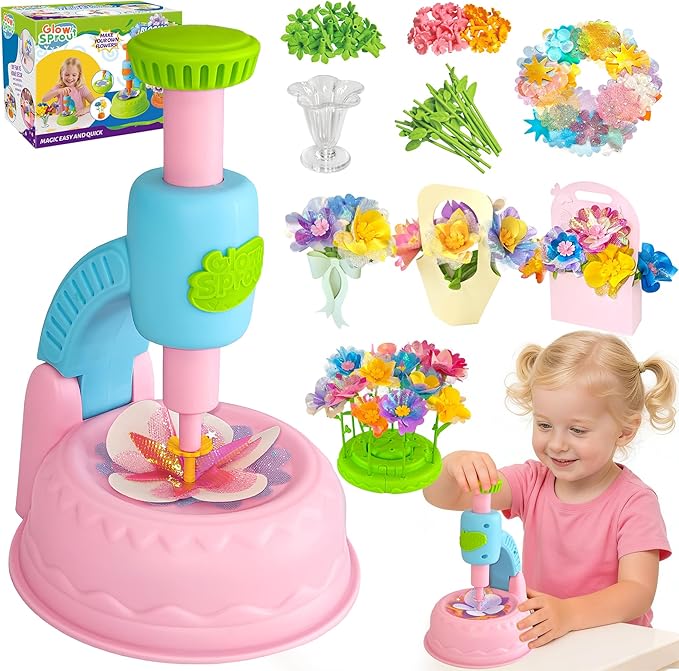 DIY Art Flower Toys Include Extra Accessories Set, Arts and Crafts Activity Kit for Kids, Flower Garden Building Toys for ...