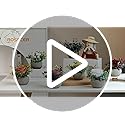 Rosscer Small Artificial Burgundy Rose Potted Plant, 6" Fake Silk Flowers in 3.5" Round Pot, Mini Faux Floral Arrangement ...
