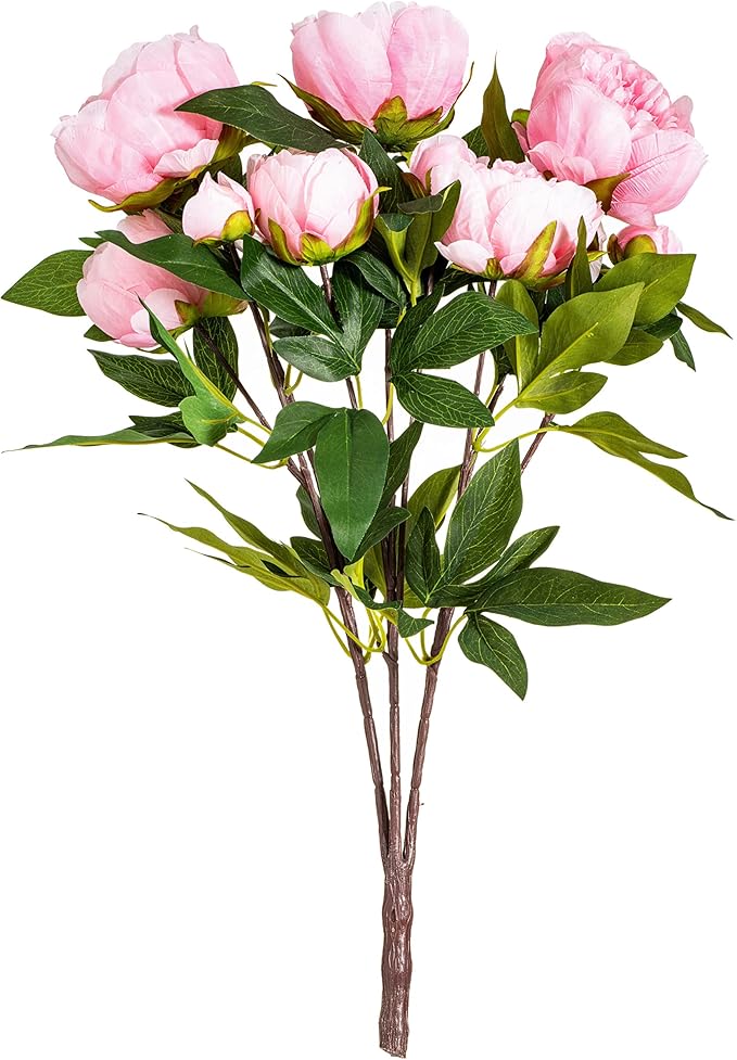 Vickerman Everyday Artificial Pink Peony Bunch 23" Long - Premium Faux Floral Decor for Wedding or Everyday Arrangements -...