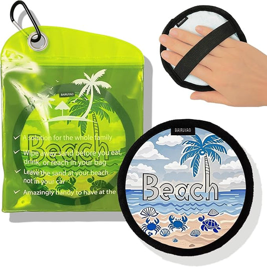 BAIRUYAO Beach Sand Remover Bag,Sand Remover Eraser with Elastic Band，Beach Vacation Essentials,Must Haves, Reusable Eco G...