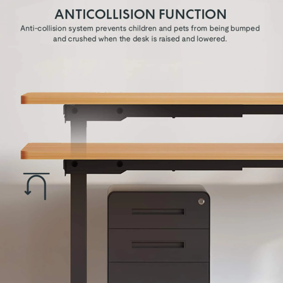 Electric Standing Desk Whole Piece Adjustable Height Desk Home Office Computer Workstation Sit Stand Up Desk White Frame - Maple Top