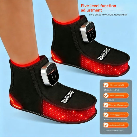 LED Red-light Therapy Shoes With Near-infrared Phototherapy For Ankle Care And Warm Compress