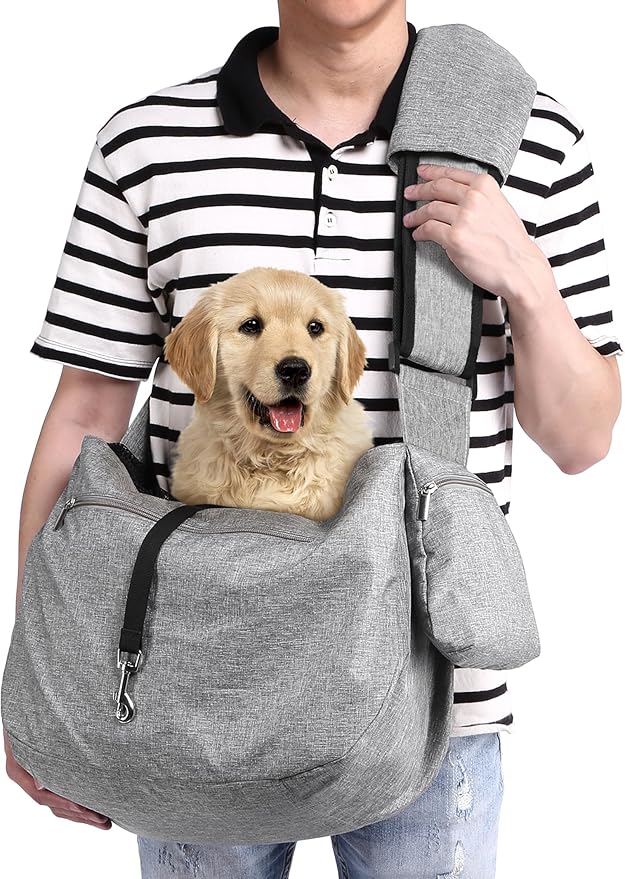 Ownpets Pet Sling Carrier, Fits 15 to 25lbs Extra-Large Dog/Cat Sling Carrier Reversible and Hands-Free Dog Bag with Adjus...
