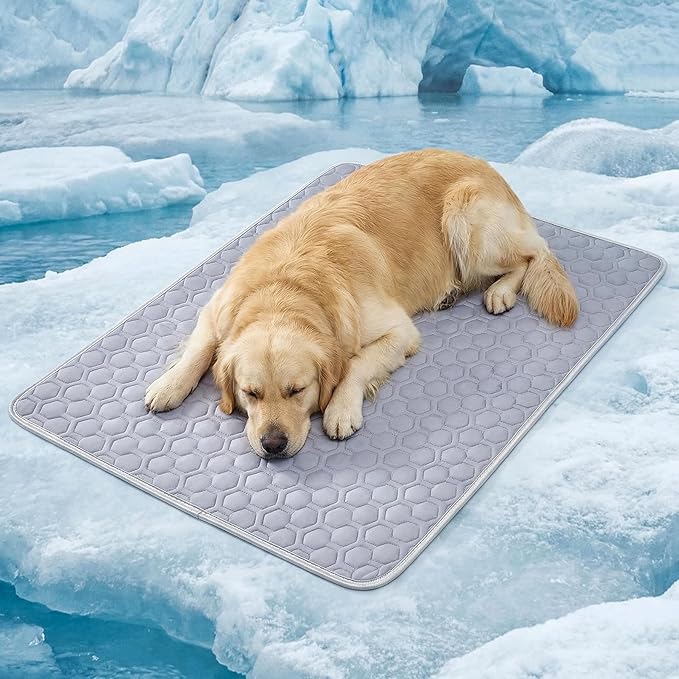 HAOMAIJIA Pet Cooling Mat for Dogs Thick Soft Washable Dog Cooling Mat Indoor Upgrade Waterproof Non-Slip Self Cooling Pad...