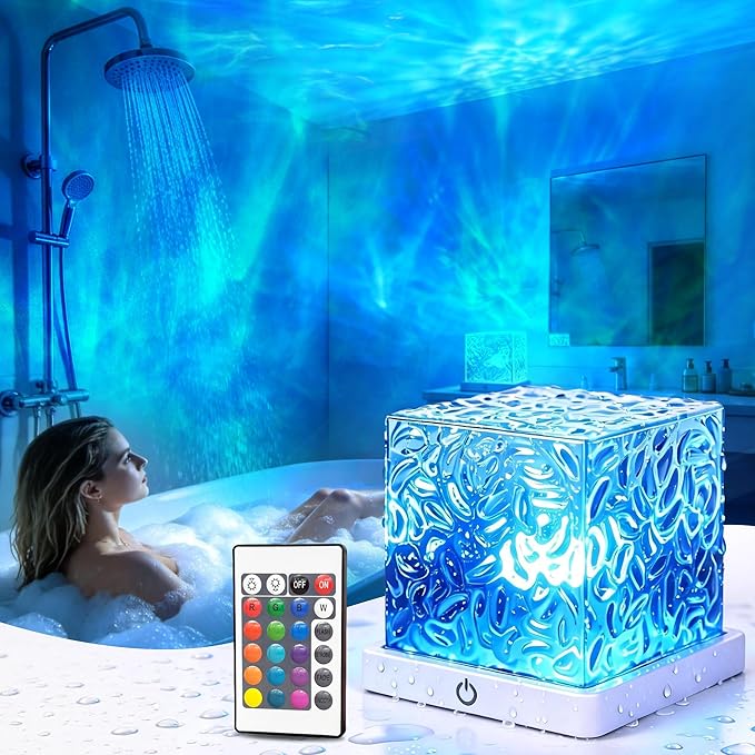 Waterproof Shower Light, Rechargeable Shower Lamp with 16 Color Changeable, Wireless Bathroom Lamp Mood Lighting with Touc...