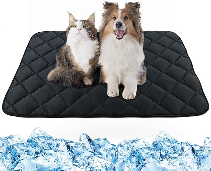 Barklincharm 28"x22" Dog Cooling Mat, Washable Cooling Mat for Dogs, Soft Blanket for Dogs, Cats and Puppies, Small