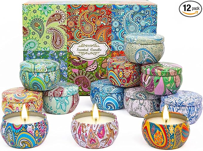Alikiai Scented Candles Gifts for Women, Candles for Home, 12 Pack Soy Wax Candles Sets, Birthday Gifts for Women Mom Best...