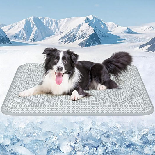 Rywell Dog Cooling Mat, 44”x32” Super Thick & Reversible Cooling Mat for Dogs, Arc-Chill 3.0 & PCM for Long-Lasting Cool a...