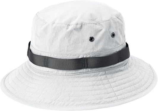 Amazon Essentials Men's Washed Nylon Outdoor Wide Brim Sun Bucket Hat