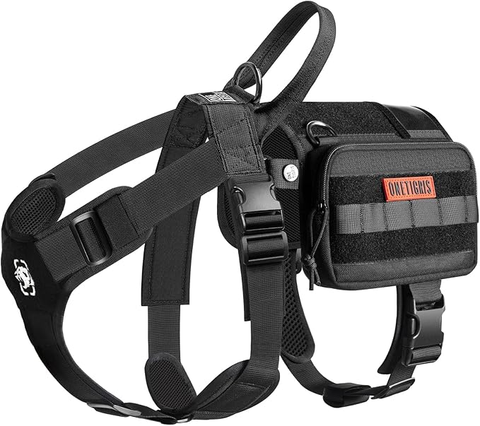OneTigris Service Dog Vest Harness, Service Dog Cape Guardian Dog Backpack Harness with Pouches Dog Saddle Bag for Small M...