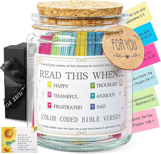 Bible Verse Jar, Read Me When Bible Verses Jar For Daily Encouragement, Inspirational Prayer & Reflection,Graduation Gift ...