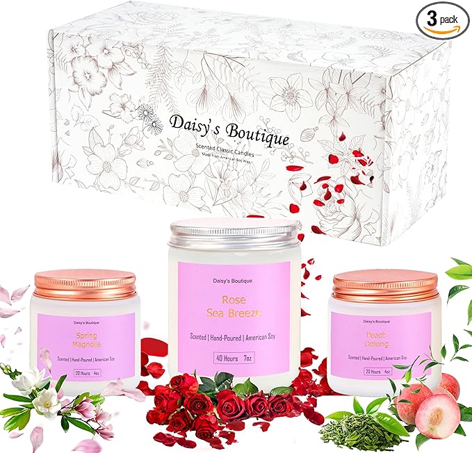 Scented Candles for Home Aromatherapy Candle Gift Present Set Soy Wax Long Lasting Gift Birthday Mother's Day Thanksgiving...