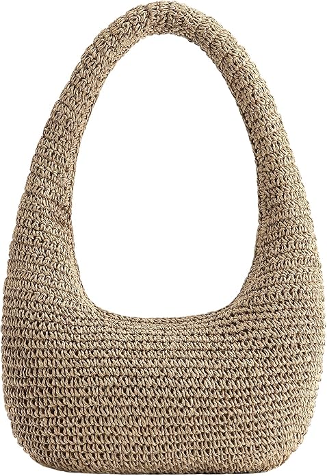 Straw Beach Bag for Women, Summer Tote Bag for Vacation, Hobo Shoulder Bag for Beach Wedding Travel
