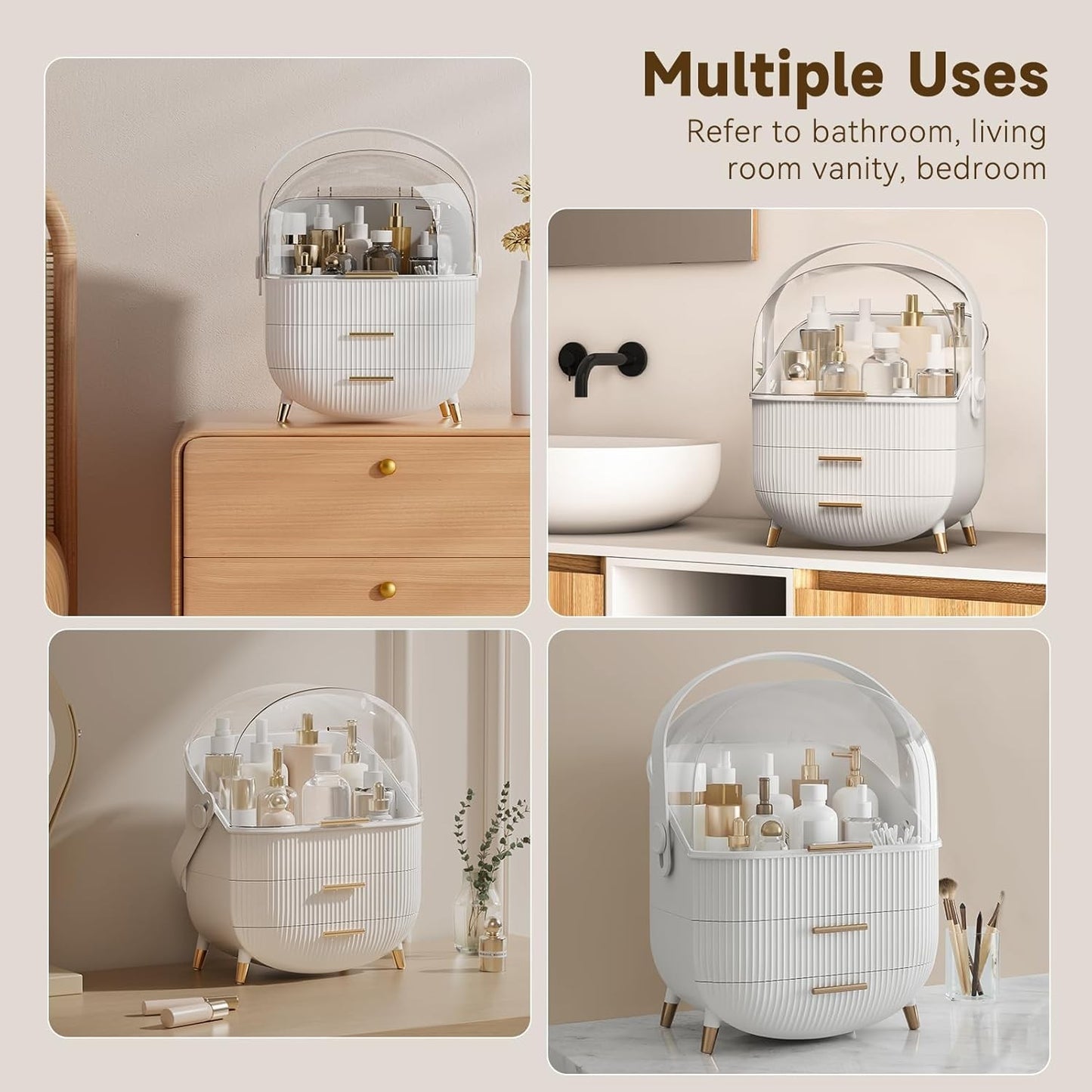 XL Large Make Up Organiser Cosmetic Vanity Case Box Drawers Skincare Storage