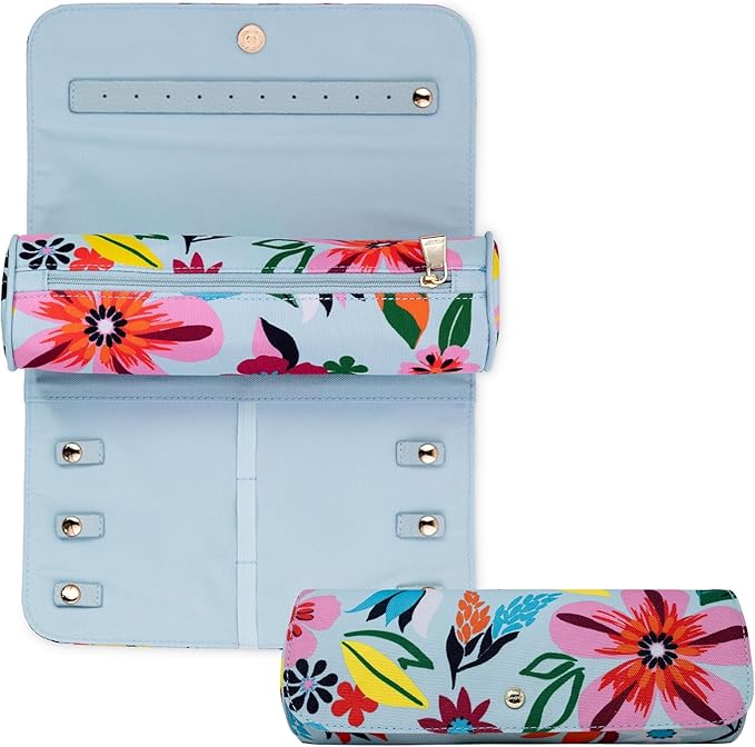 kate spade new york Travel Jewelry Case Organizer, Fabric Jewelry Box for Mother's Day, Cute Jewelry Organizer Holds Neckl...