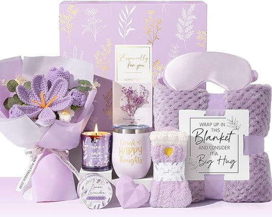 Mothers Day Birthday Gifts for Women Self Care Package Get Well Soon Gift Baskets, Thinking of You Sympathy Spa Gift Set ...