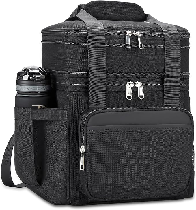 holuxer Insulated Lunch Bag & Lunch Box for Men - Double Deck Reusable Lunch Bag for Women Tote Cooler Bag Leakproof Soft ...