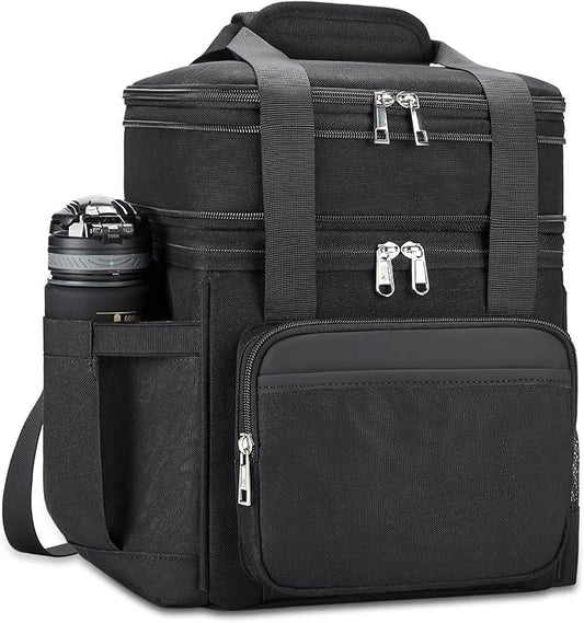 holuxer Insulated Lunch Bag & Lunch Box for Men - Double Deck Reusable Lunch Bag for Women Tote Cooler Bag Leakproof Soft ...