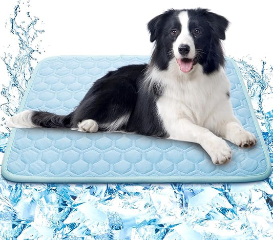 SISROL Dog Cooling Mat, Q-MAX>0.5 Chill Cool Fiber, Thicken Non-Slip Washable Pet Cooling Pad, Non-Toxic Portable Indoor &...
