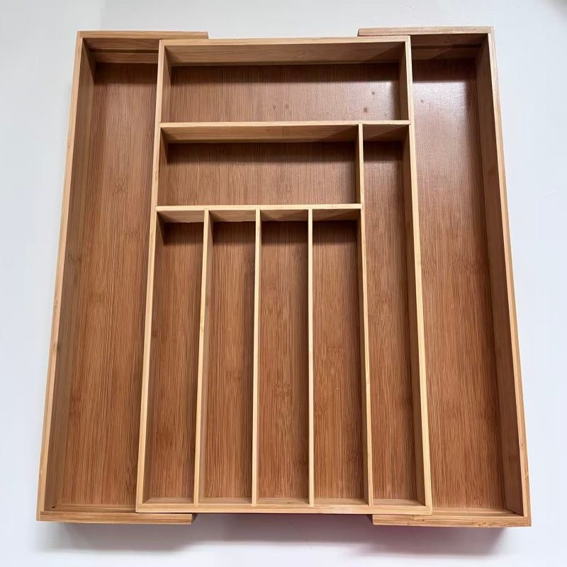 Bamboo Kitchen Silverware Storage Box Drawer