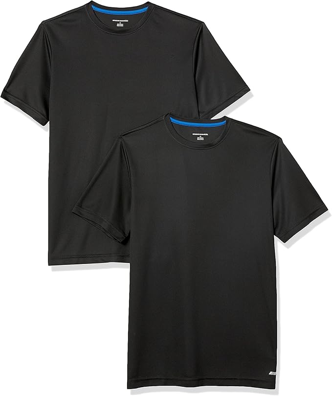 Amazon Essentials Men's Moisture Wicking Breathable Active Performance Tech Gym T-Shirts, Pack of 2