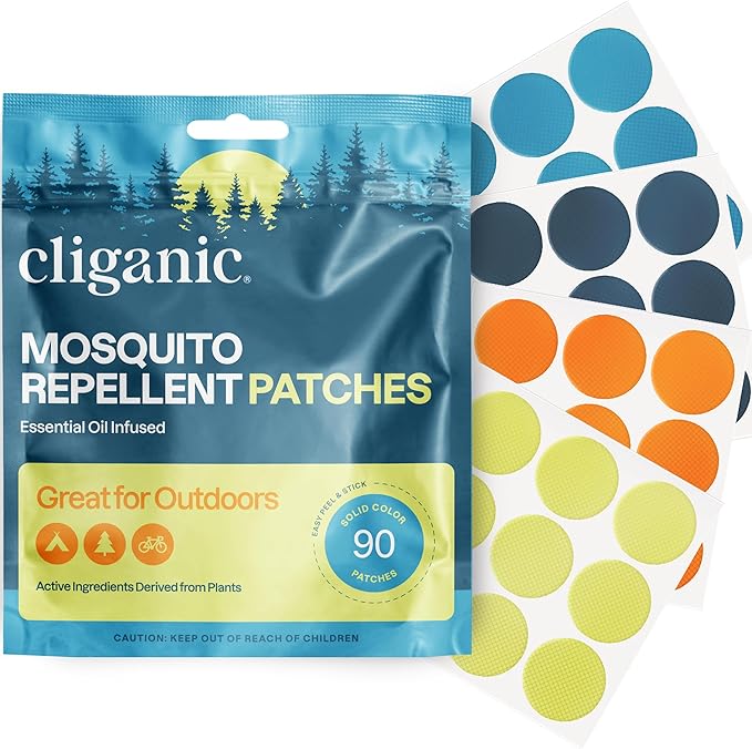 Cliganic Mosquito Repellent Stickers (90 Pack) - Patches for Kids & Adults, Natural DEET-Free, Citronella Essential Oil In...