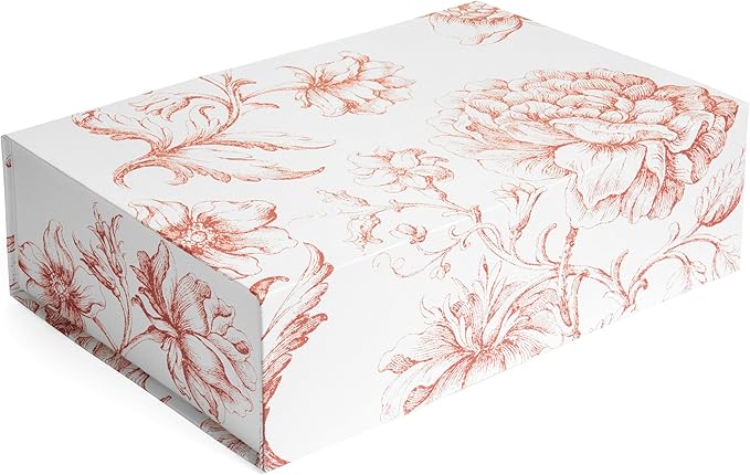 Sorarto Luxury Keepsake Gift Box | Pink Floral Decorative Boxes with Magnetic Lids for Presents, Wedding Memory Box, and B...