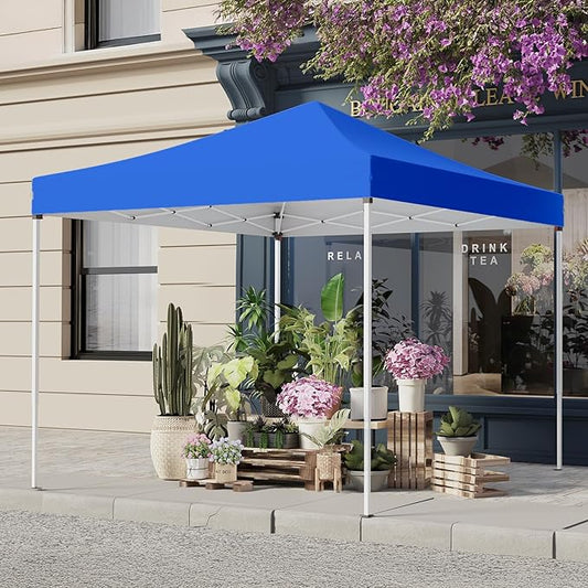 PHONWHON Shades 10x10 Pop Up Canopy, Heavy Duty Beach Tent with Carrying Bag for Easy Moving, Sun Shelter for Parties, Eve...