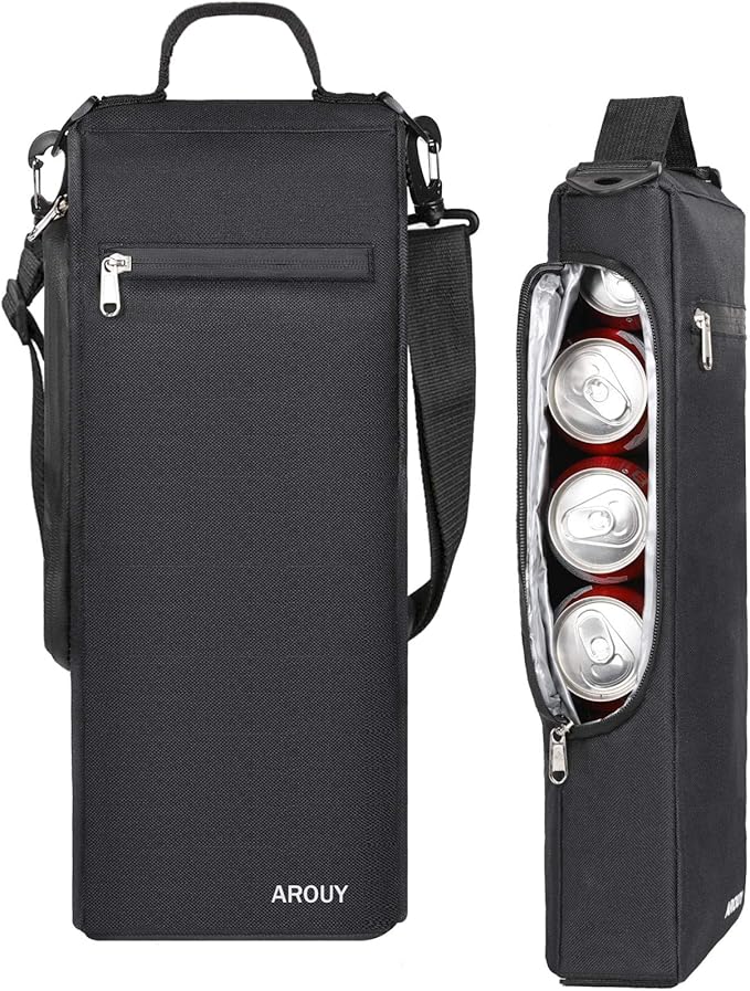 AROUY Golf Cooler Bag - Accessories for Men, Small Soft Insulated Beer Cooler Holds 6 Pack of Cans or Two Wine Bottles, Sp...