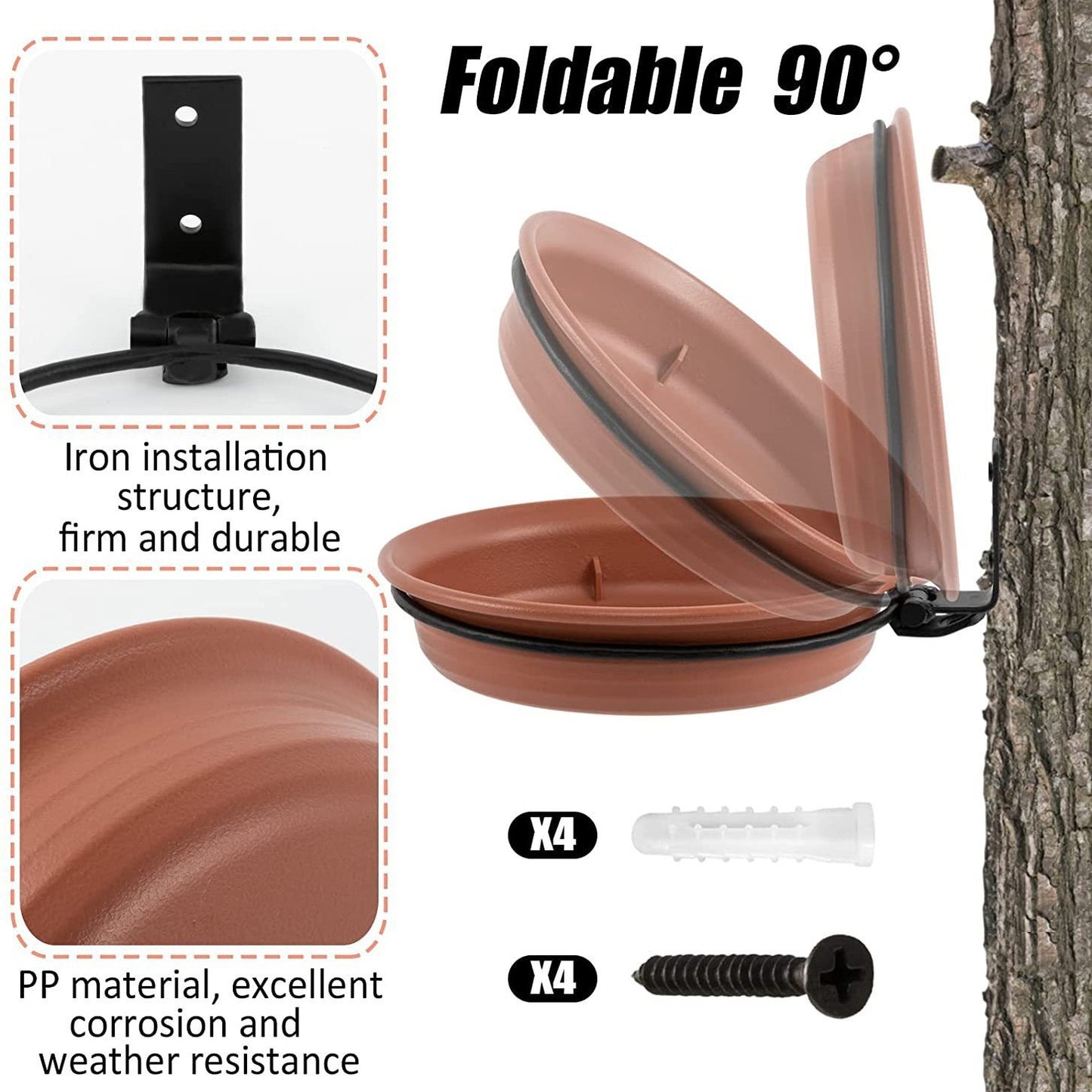 Trunk-fixable Hummingbird Feeding Tray