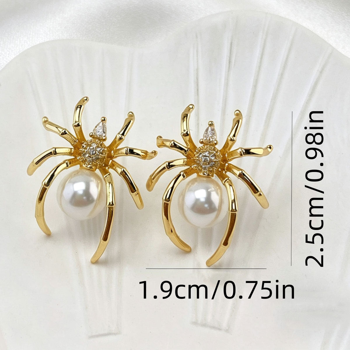 Cross-border European American Women Ear Jewelry, Unique Spider & Beetle Design Stud Earrings Inlaid Cubic Zirconia, Versatile Fashion Ear Accessories For Ladies