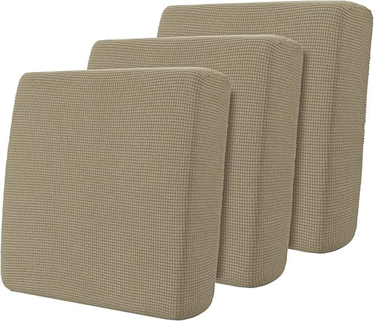 Hokway 3 Piece Couch Cushion Slipcovers Stretch Reversible Cushion Replacement Slipcovers Sofa Cushion Covers(Camel, 3)