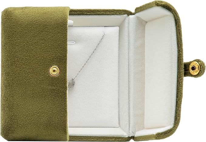 Giftop Velvet Necklace Pendant Gift Box Jewelry Display Storage Case (Olive Green)