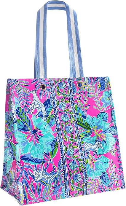 Lilly Pulitzer Market Shopper Bag, Reusable Grocery Tote, Shoulder Bag for Produce or Travel | for Produce, for Travel