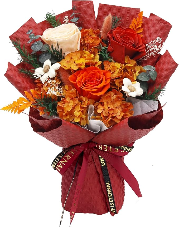 VTJMB Flowers for Delivery Prime, Preserved Flower Bouquet with Box, Birthday Dried Flowers Gift for Women, Mothers Day Gi...