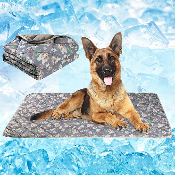 Fuz Bigaza Dog Cooling Mat, Pet Washable Non-Toxic Summer Dogs Cats Cooling Pads Sleeping Kennel Mats Cool Ice Blanket for...