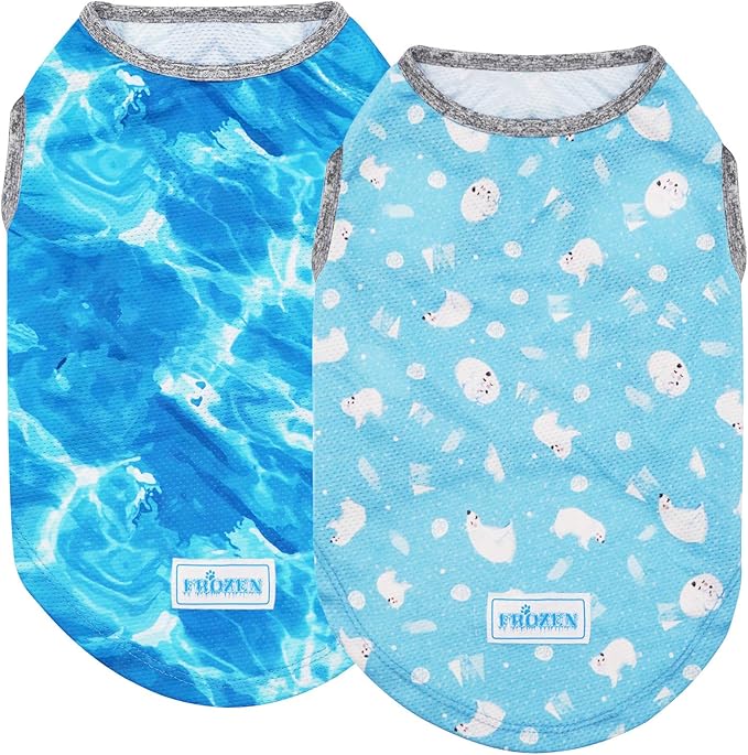 KYEESE 2Pack Dog Cooling Shirt, Breathable Dog Shirt for Small Dogs, Sun Protection Dogs Cooling Vest Tank Top, Lightweigh...