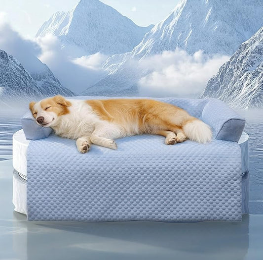WATANIYA PET Cooling Dog Bed, Washable Cooling Mat for Large Dogs with Removable Cover, Self Cooling Couch Cover for Dog, ...
