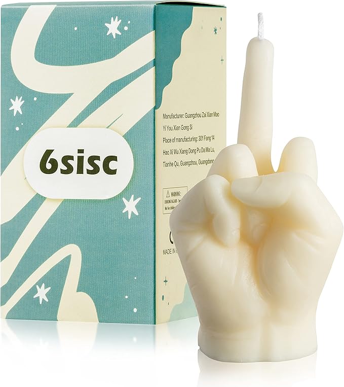 6sisc Middle Finger Scented Candle Danish Pastel Room Decor Aesthetic Pine Fragrance Soy Wax Aromatherapy Hand Gesture Can...
