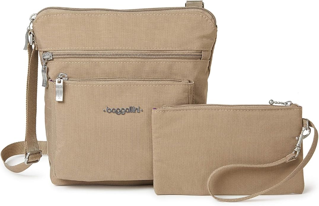 Baggallini Pocket Crossbody Bags for Women 8x8 Small Lightweight Durable Water-resistant Travel Purse W/Rfid
