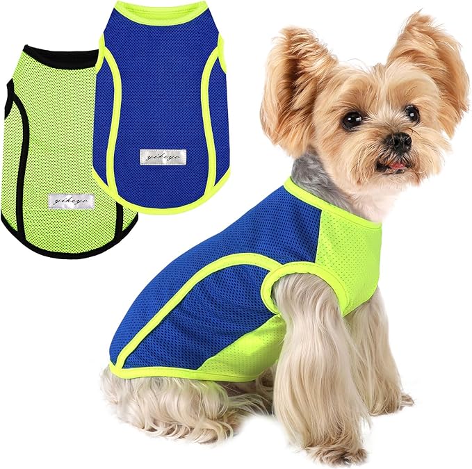 Dog Shirts for Small Dogs,2 Pack Quick Dry Shirts for Dog Vest Boy Girl Summer, Puppy T-Shirt with Reflective Strip,Sun Pr...