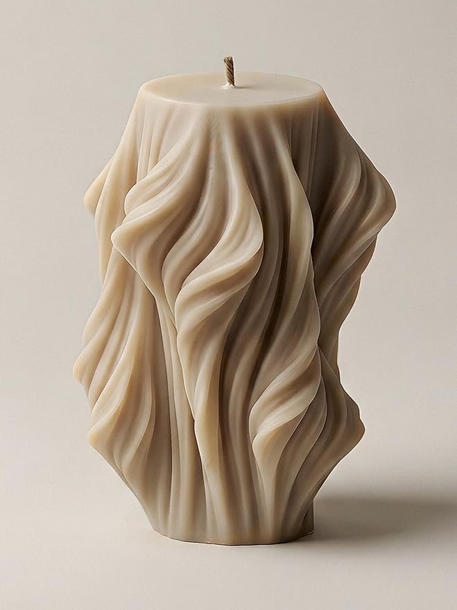 LAWA Cascading Wave Candle - Beautiful Handmade Pillar Soy Wax Elegant Bubble Aesthetic Candle Housewarming Gift Home Room...
