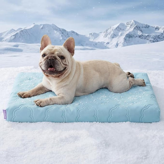 LE SURE Cooling Dog Bed Medium Size Dog, Q-Max>0.5 Cooling Mat with Removable Washable Cover, Breathable Orthopedic Egg Cr...