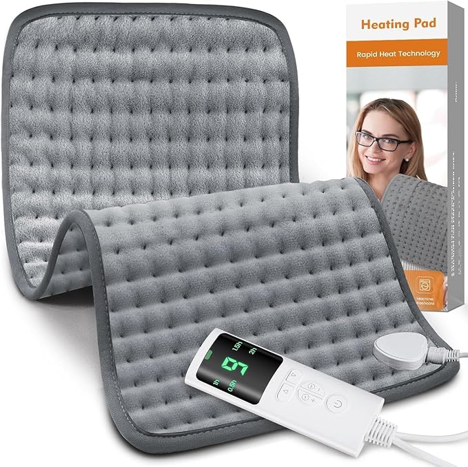 Heating Pad for Back Pain Relief, Heating Pads for Period Cramps with 9 Heat Settings & 4 Timers Auto-off, Machine Washabl...